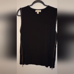 Michael Kors Black Side Zipper Blouse XL